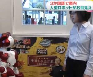 Una imagen de uno de los videos presentados en Japón con los robots políglotas.