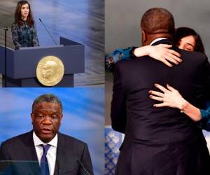 Denis Mukwege y Nadia Murad recibieron el lunes 10 de diciembre el Premio Nobel de la Paz. Fotos AFP