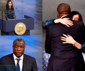 Denis Mukwege y Nadia Murad recibieron el lunes 10 de diciembre el Premio Nobel de la Paz. Fotos AFP