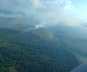 Incendio forestal se activa en la Biósfera del Río Plátano en La Mosquitia