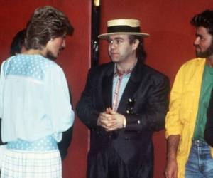 Con Elton John y la princesa Diana en 1987.