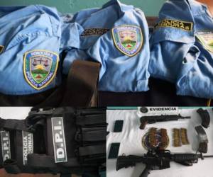 Dos presuntos pandilleros fueron detenidos este miércoles en posesión de armas y uniformes policiales.