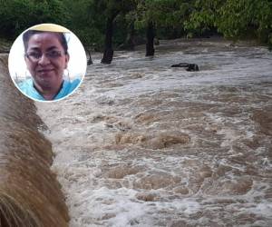 La corriente arrastró la camioneta en la que se transportaba la profesora junto a su esposo y hermano.