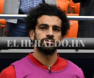 El rostro de Mohamed Salah mientras de jugaba Egipto Vs Uruguay.