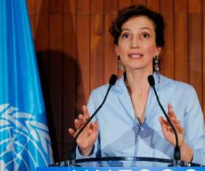 La jefa de la Unesco, Audrey Azoulay. AFP.