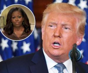 'Me pareció un discurso muy divisivo, extremadamente divisivo', respondió Trump a los periodistas que le pidieron opinión sobre las declaraciones de Michelle Obama.