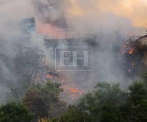 Varias familias resultaron afectadas y sufrieron pérdidas materiales tras un pavoroso incendio registrado este domingo en el sector de La Rivera de La Vega, en Tegucigalpa. Aquí las imágenes.