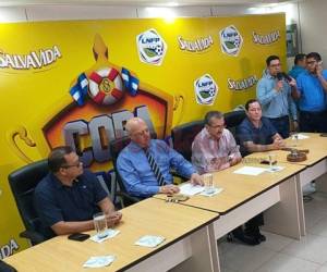 Las autoridades de la Liga Nacional de Honduras ofrecieron una conferencia de prensa este lunes.