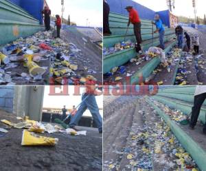 Así amanecieron las gradas del Estadio Nacional en Tegucigalpa un día después de la gran final Motagua vs Herediano por la Liga Concacaf. (Fotos: Ronal Aceituno / Grupo Opsa)