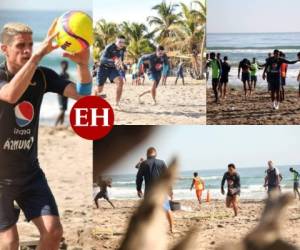Motagua estará toda la semana realizando trabajos en las playas de Tela, como parte de su pretemporada, de cara al inicio del torneo Apertura. Fotos: EL HERALDO.