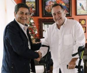 Ambos mandatarios centroamericanos durante una de sus reuniones en enero del presente año. Foto: Cortesía