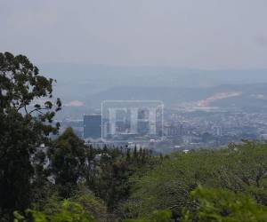 Así luce la capital este lunes 27 de abril, bajo una densa bruma.