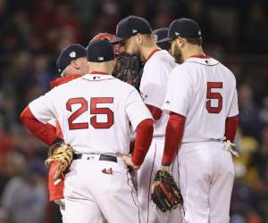 Chris Sale # 41 de los Medias Rojas de Boston Recibió a los Dodgers de Los Ángeles en el Juego Uno de la Serie Mundial de 2018 en Fenway Park. Foto: Agencia AFP.