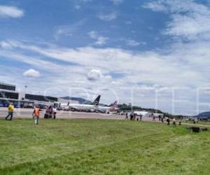 Las actividades fueron suspendidas en la terminal aérea de la capital. Foto cortesía Twitter