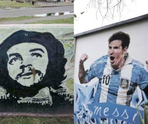 Murales con el rostro de El Che Guevara y Leo Messi invaden Rosario, Argentina. (Foto: Agencias/AFP)