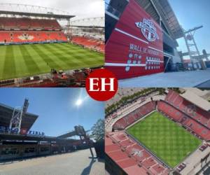 Faltan muy pocos días para el debut de la Selección Nacional de Honduras en la eliminatoria rumbo a Qatar 2022 el próximo jueves ante Canadá. La H visitará el moderno BMO Field, uno de los principales recintos deportivos del país de la hoja de maple. Conoce de cerca este moderno escenario que será la primera parada para la bicolor en búsqueda de una nueva clasificación mundialista. Fotos: EL HERALDO | @BMOField en Twitter