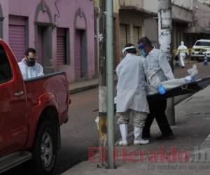 Los forenses siguieron el protocolo para realizar el levantamiento del cadáver. Fotos: Marvin Salgado/El Heraldo.