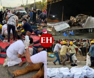 El accidente de carretera ocurrido el jueves en el sur de México deja 54 migrantes muertos y un centenar de heridos de al menos cinco nacionalidades, entre ellos ya confirmado un menor de 17 años que se encuentra entre los heridos. Fotos: AFP y Cruz Roja Chiapas.
