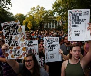 Varios grupos salieron a protestar este domingo en Washington. Foto: Agencia AFP