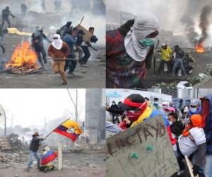 Ecuador vive una grave crisis política y las protestas continuaron este fin de semana. El gobierno y grupos indígenas son los protagonistas de los choques, aunque accedieron a dialogar este fin de semana. Foto: AP.