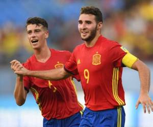 Los españoles celebrando uno de los goles en el Estadio Internacional Jawaharlal Nehru de Kochi, India. (Foto: @fifacom_es)