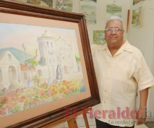 Esta es un pintura de la Catedral de Comayagua, con un marco de madera.