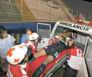 El portero Donis Escober sufrió una fractura el pómulo derecho durante el juego entre Olimpia y Vida (Foto: David Romero/EL HERALDO)