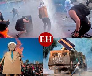 A seis semanas del inicio de la convulsión social en Chile, que estalló con protestas de estudiantes contra el aumento en las tarifas del ferrocarril metropolitano, el gobierno de Sebastián Piñera sigue sin poder frenar las manifestaciones que piden mayor igualdad a través de profundas reformas sociales. FOTOS: AFP