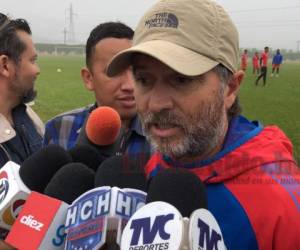 El preparador físico de Olimpia habló este miércoles para la prensa en el entreno del León en Amarateca. (Foto: Ronal Aceituno / EL HERALDO)