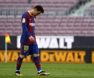 Messi no entrenó el viernes. El equipo está fuera de la lucha por el título de liga este año. Foto:AP