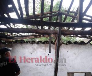 Los daños de una vivienda en Las Marías, Comayagua, por lluvia.