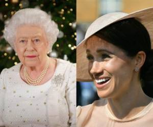 La reina Isabel II y la duquesa de Sussex y ex actriz, Meghan Markle. Fotos AFP