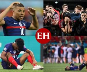 Un mar de tristeza y decepción fue el reflejo en los rostros de los jugadores y afición de Francia tras quedar eliminados de la Eurocopa a manos de Suiza en tanda de penales. Fotos AFP
