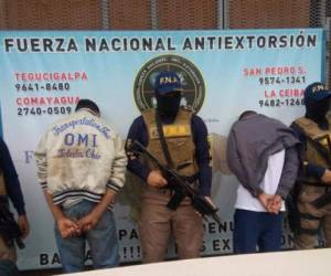 La Fuerza Nacional Antiextorsión (FNA) reporta de forma frecuente la detención de menores de edad que participan en el delito de extorsión en Honduras, foto: FNA.
