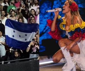 Momento especial da Bandera de Honduras en manos de catrachos en Coachella.