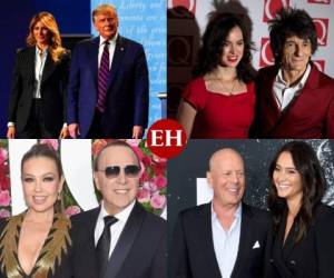 Presidentes, actores y cantantes figuran entre los famosos a los que no les importa la edad de sus parejas... a ellos solo les interesa el amor. FOTOS AFP Y AP
