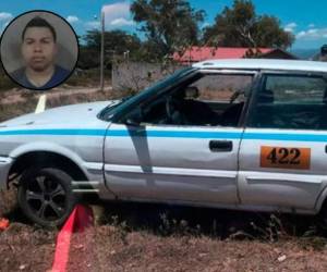 El cuerpo de Miguel Ángel Rivera Fúnez quedó dentro del taxi. Foto: EL HERALDO