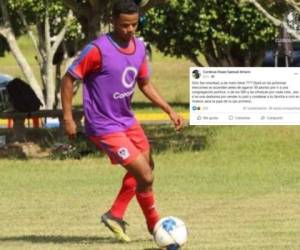 El jugador Samuel Córdova respondió a la afición de Olimpia tras lo ocurrido en Surinam.