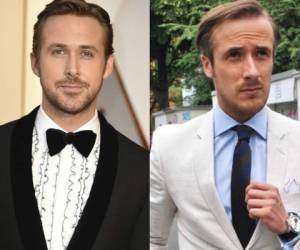 Al lado izquierdo Ryan Gosling, al lado derecho su doble alemán. Fotos AFP/Instagram