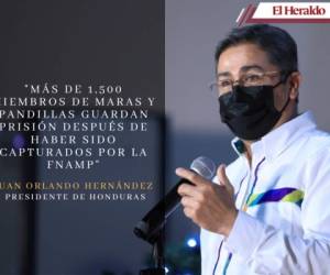 El presidente Juan Orlando Hernández entregó a la Fuerza Nacional Anti Maras y Pandillas (FNAMP) el reconocimiento Condecoración Estrella Mérito a la Fuerza Nacional por sus resultados en la recuperación de la paz y la tranquilidad de los hondureños. Estas fueron sus frases más destacadas durante el evento.