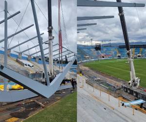 Buenas noticias llegan para el fútbol de Honduras. Concluye etapa importante en la instalación del nuevo techado en el estadio Nacional Chelato Uclés.
