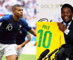 Kylian Mbappé tiene 19 años de edad. Pelé cumplió 78 años. (AFP)