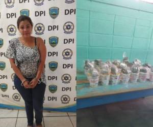 La mujer fue sorprendida con la supuesta hierba seca.