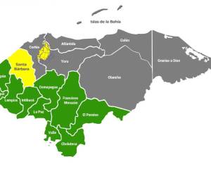 Son siete los departamentos que se encuentran en alerta verde.