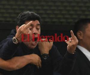 Maradona celebró de esta forma el gol de Marcos Rojo que le dio el pase a octavos de final a Argentina en el Mundial Rusia 2018. (AFP)