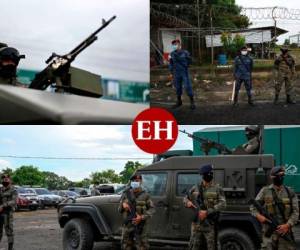 El ejército de Guatemala ha recibido a los migrantes hondureños, que viajan en una caravana hacia Estados Unidos, con bastones e incluso armamento para detener su paso. Estas son las imágenes más impactantes. Fotos AFP