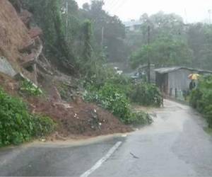 Las fuertes lluvias han provocado deslaves de tierra (Foto: Twitter)
