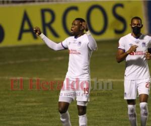 Yustin Arboleda fue el gran protagonista de la fiesta blanca al marcar cuatro goles. Foto: Marvin Salgado | EL HERALDO