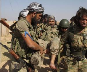 Combatientes sirios respaldados por Turquía en Tel Abyad, Siria, el 12 de octubre del 2019. Agencia AP.