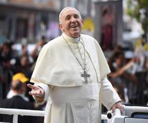 La llegada de Francisco a La Moneda. Foto AFP